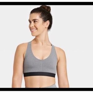 All In Motion‎ Size L Gray Sport Bra Women's Large Support Bonded Racerback Top